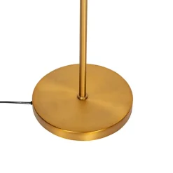 QAZQA Stehlampen|Wohnzimmerlampen*Stehleuchte aus Bronze mit weißem Faltenschirm und verstellbarem Arm – Ladas Deluxe