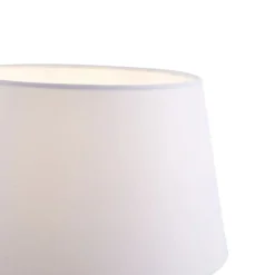 QAZQA Schlafzimmerlampen|Küchenlampen*Stehleuchte aus Bronze mit weißem Schirm und verstellbarer Leselampe – Ladas