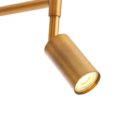 QAZQA Schlafzimmerlampen|Küchenlampen*Stehleuchte aus Bronze mit weißem Schirm und verstellbarer Leselampe – Ladas