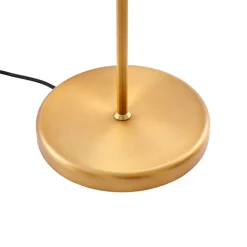 QAZQA Schlafzimmerlampen|Küchenlampen*Stehleuchte aus Bronze mit weißem Schirm und verstellbarer Leselampe – Ladas