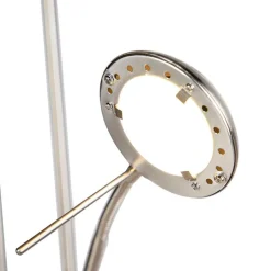 QAZQA Lampen Für Dein Homeoffice|Schlafzimmerlampen*Stehleuchte aus Stahl mit Leseleuchte inkl. LED und Dimmer - Diva 2