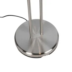 QAZQA Lampen Für Dein Homeoffice|Schlafzimmerlampen*Stehleuchte aus Stahl mit Leseleuchte inkl. LED und Dimmer - Diva 2