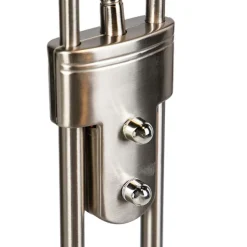 QAZQA Lampen Für Dein Homeoffice|Schlafzimmerlampen*Stehleuchte aus Stahl mit Leseleuchte inkl. LED und Dimmer - Diva 2