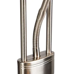 QAZQA Lampen Für Dein Homeoffice|Schlafzimmerlampen*Stehleuchte aus Stahl mit Leseleuchte inkl. LED und Dimmer - Diva 2