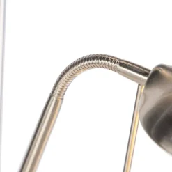 QAZQA Lampen Für Dein Homeoffice|Schlafzimmerlampen*Stehleuchte aus Stahl mit Leseleuchte inkl. LED und Dimmer - Diva 2