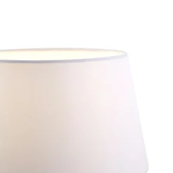 QAZQA Stehlampen|Wohnzimmerlampen*Stehleuchte aus Stahl mit weißem Schirm und verstellbarer Leselampe – Ladas