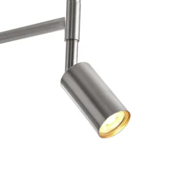 QAZQA Stehlampen|Wohnzimmerlampen*Stehleuchte aus Stahl mit weißem Schirm und verstellbarer Leselampe – Ladas