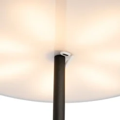 QAZQA Gartenbeleuchtung|Led-Außenleuchten*Stehleuchte für den Außenbereich Pilz Schwarz Wiederaufladbar 3-stufig dimmbar - Keira