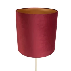 QAZQA Stehlampen|Wohnzimmerlampen*Stehleuchte gold / messing mit veloursschirm rot 40/40 cm - Parte