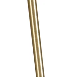 QAZQA Stehlampen|Wohnzimmerlampen*Stehleuchte Gold / Messing mit Veloursschirm Pfau 40/40 cm - Parte
