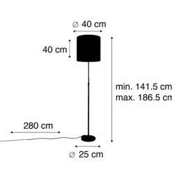 QAZQA Stehlampen|Wohnzimmerlampen*Stehleuchte gold / messing mit Samtschirm taupe 40/40 cm - Parte