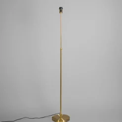 QAZQA Stehlampen|Wohnzimmerlampen*Stehleuchte gold / messing mit Schirm schwarz 45 cm verstellbar - Parte