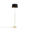 QAZQA Stehlampen|Wohnzimmerlampen*Stehleuchte gold / messing mit schwarzem Schirm verstellbar 45 cm - Parte