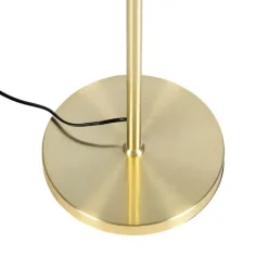 QAZQA Stehlampen|Wohnzimmerlampen*Stehleuchte gold / messing mit schwarzem Schirm verstellbar 45 cm - Parte