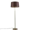 QAZQA Stehlampen|Wohnzimmerlampen*Stehleuchte gold / messing mit Schirm braun verstellbar 45 cm - Parte