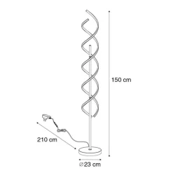 Trio Leuchten Led-Stehlampen|Stehlampen*Stehleuchte Gold inkl. LED 3-stufig dimmbar in Kelvin - Henk