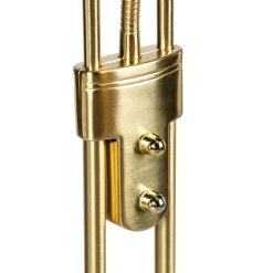 QAZQA Schlafzimmerlampen|Küchenlampen*Stehleuchte gold mit Leseleuchte inkl. LED und Dimmer - Diva 2