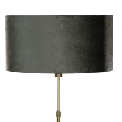 QAZQA Stehlampen|Wohnzimmerlampen*Stehleuchte Gold mit ovalem Samtschirm Grün 50cm - Parte