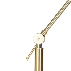 QAZQA Stehlampen|Wohnzimmerlampen*Stehleuchte Gold mit Schirm hellgrau 50 cm verstellbar - Herausgeber