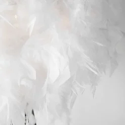 QAZQA Stehlampen|Wohnzimmerlampen*Stehleuchte im Landhausstil Stahl mit Weiß - Feather