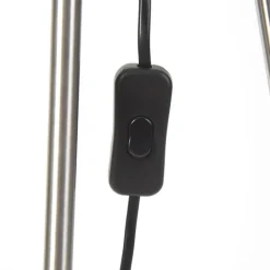 QAZQA Stehlampen|Wohnzimmerlampen*Stehleuchte im Landhausstil Stahl mit Weiß - Feather