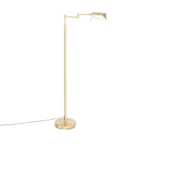 QAZQA Schlafzimmerlampen|Esszimmerlampen*Stehleuchte Messing inkl. LED mit Touchdimmer - Notia