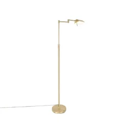 QAZQA Schlafzimmerlampen|Esszimmerlampen*Stehleuchte Messing inkl. LED mit Touchdimmer - Notia