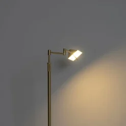 QAZQA Schlafzimmerlampen|Esszimmerlampen*Stehleuchte Messing inkl. LED mit Touchdimmer - Notia