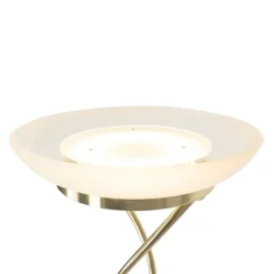 QAZQA Schlafzimmerlampen|Küchenlampen*Stehleuchte Messing inkl. LED und Dimmer mit Leselampe - Empoli