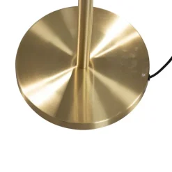 QAZQA Stehlampen|Wohnzimmerlampen*Stehleuchte Messing mit Samt-Schirm Bronze 50cm - Simplo