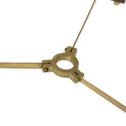 QAZQA Stehlampen|Wohnzimmerlampen*Stehleuchte Messing mit Schirm hellbraun 50 cm Stativ - Cortin