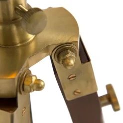 QAZQA Stehlampen|Wohnzimmerlampen*Stehleuchte Messing mit Schirm hellbraun 50 cm Stativ - Cortin