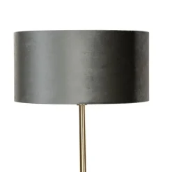 QAZQA Stehlampen|Wohnzimmerlampen*Stehleuchte Messing mit Samt-Schirm Grün 50cm - Simplo