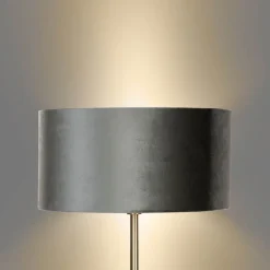 QAZQA Stehlampen|Wohnzimmerlampen*Stehleuchte Messing mit Samt-Schirm Grün 50cm - Simplo