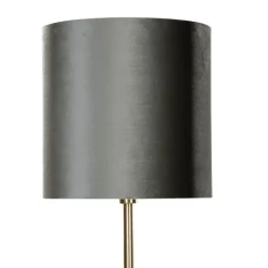 QAZQA Stehlampen|Wohnzimmerlampen*Stehleuchte Messing mit Samt-Schirm Grün 40cm - Simplo