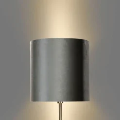 QAZQA Stehlampen|Wohnzimmerlampen*Stehleuchte Messing mit Samt-Schirm Grün 40cm - Simplo