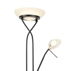 QAZQA Led-Stehlampen|Stehlampen*Stehleuchte schwarz inkl. LED und Dimmer mit Leselampe dim to warm - Empoli