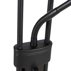 QAZQA Led-Stehlampen|Stehlampen*Stehleuchte schwarz inkl. LED und Dimmer mit Leselampe dim to warm - Empoli