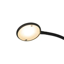 QAZQA Led-Stehlampen|Stehlampen*Stehleuchte schwarz inkl. LED und Dimmer mit Leselampe - Fez