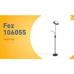 QAZQA Led-Stehlampen|Stehlampen*Stehleuchte schwarz inkl. LED und Dimmer mit Leselampe - Fez