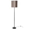 QAZQA Stehlampen|Wohnzimmerlampen*Stehleuchte Schwarz mit Braunem Samt-Schirm 40cm - Simplo