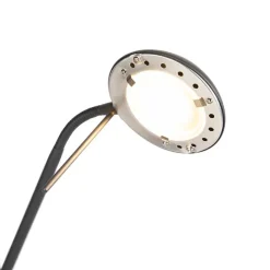 QAZQA Schlafzimmerlampen|Küchenlampen*Stehleuchte schwarz mit Leseleuchte inkl. LED und Dimmer - Diva 2