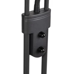 QAZQA Schlafzimmerlampen|Küchenlampen*Stehleuchte schwarz mit Leseleuchte inkl. LED und Dimmer - Diva 2