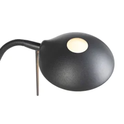 QAZQA Schlafzimmerlampen|Küchenlampen*Stehleuchte schwarz mit Leseleuchte inkl. LED und Dimmer - Diva 2