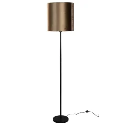 QAZQA Stehlampen|Wohnzimmerlampen*Stehleuchte Schwarz mit Samtschirm Bronze 40cm - Simplo