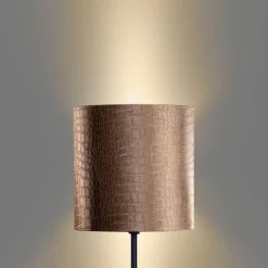 QAZQA Stehlampen|Wohnzimmerlampen*Stehleuchte Schwarz mit Samt-Schirm Krokodil 40cm - Simplo