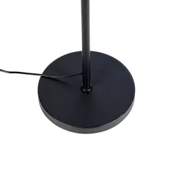 QAZQA Stehlampen|Wohnzimmerlampen*Stehleuchte schwarz verstellbar mit Schirm hellgrau 50 cm - Parte