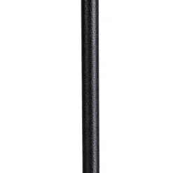 QAZQA Stehlampen|Wohnzimmerlampen*Stehleuchte schwarz verstellbar mit Schirm hellgrau 50 cm - Parte