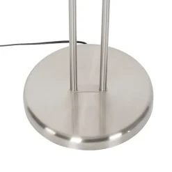 QAZQA Schlafzimmerlampen|Küchenlampen*Stehleuchte Stahl inkl. LED und Dimmer mit Leselampe - Empoli