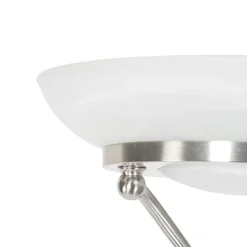 QAZQA Schlafzimmerlampen|Küchenlampen*Stehleuchte Stahl inkl. LED und Dimmer mit Leselampe - Empoli